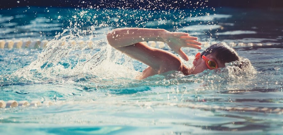 A swimming child